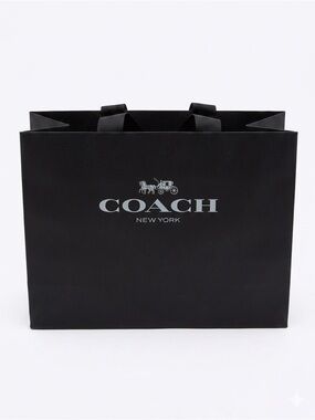 Coach Black Paper Shopping Tote with Logo